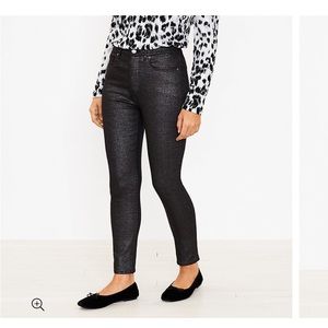 Loft Shimmer High Rise Jeans Black Size 30 NWT!